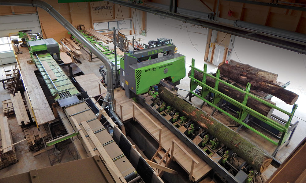 piliarska linka na mäkké a tvrdé drevo v Nemecku