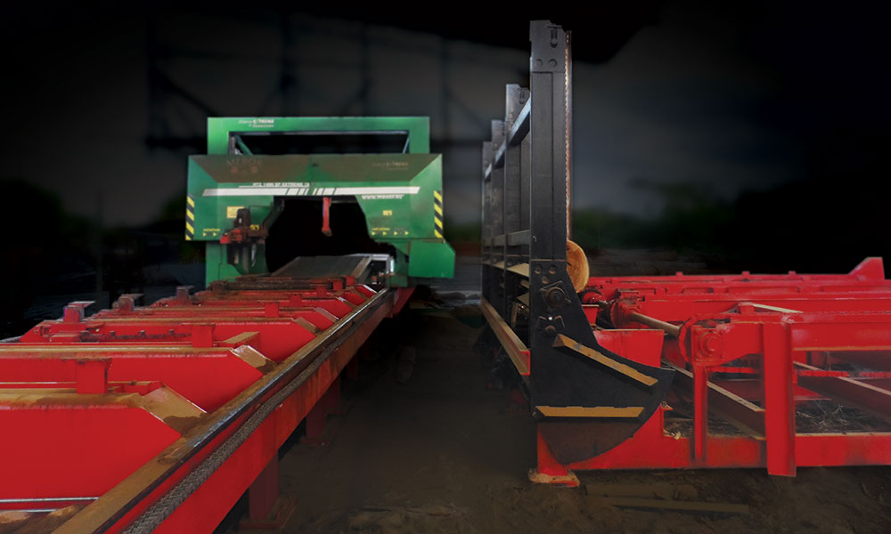 extreme piliarska linka na veľké guľatiny v Suriname